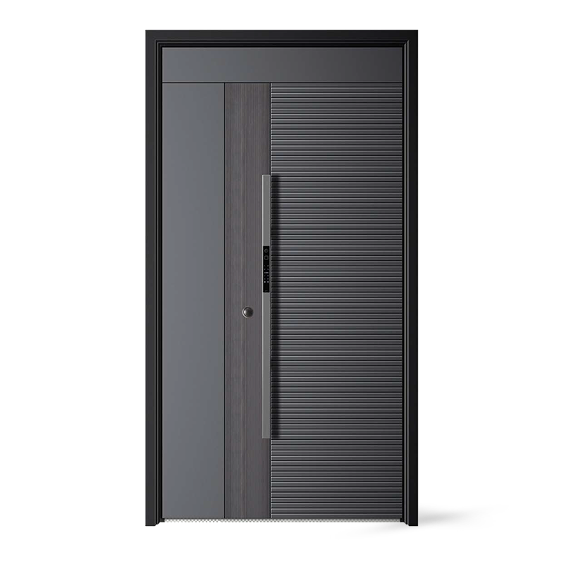 Grey Design Glass Inset Metal Exterior Steel Front Door Grey Design Glass Inset Metal Exterior Steel Front Door
